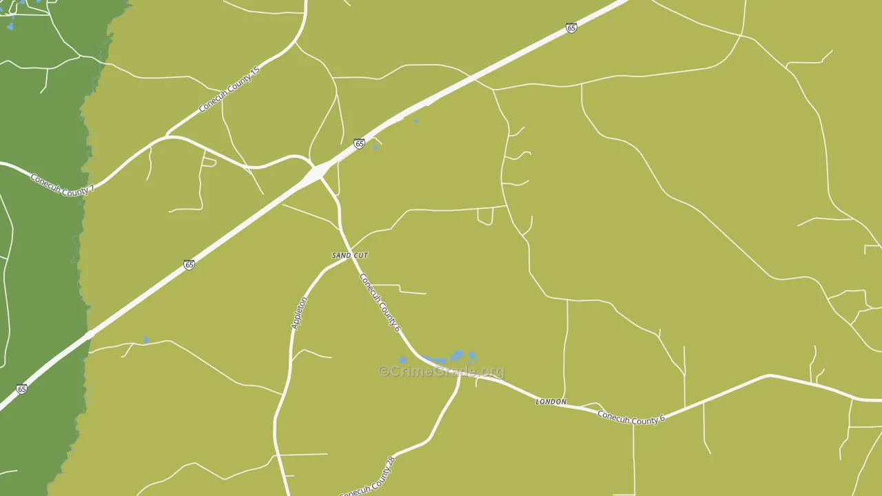 London, AL Map of Theft Rates