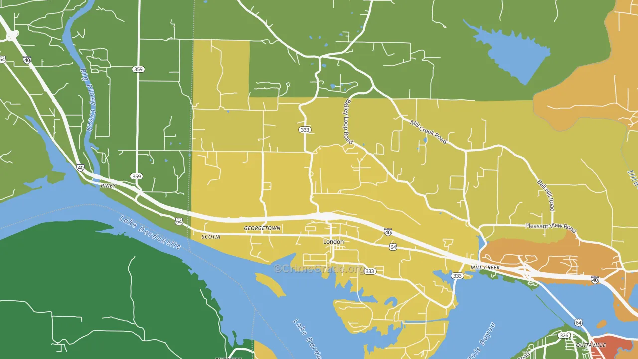 London, AR Map of Theft Rates