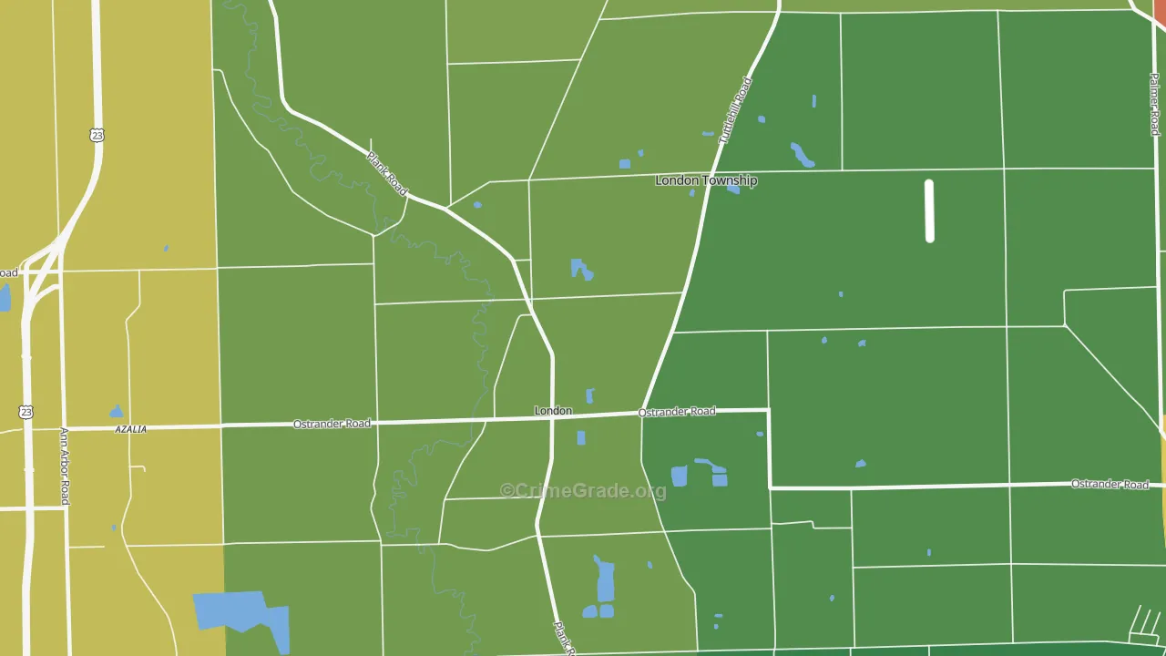 London, MI Map of Theft Rates