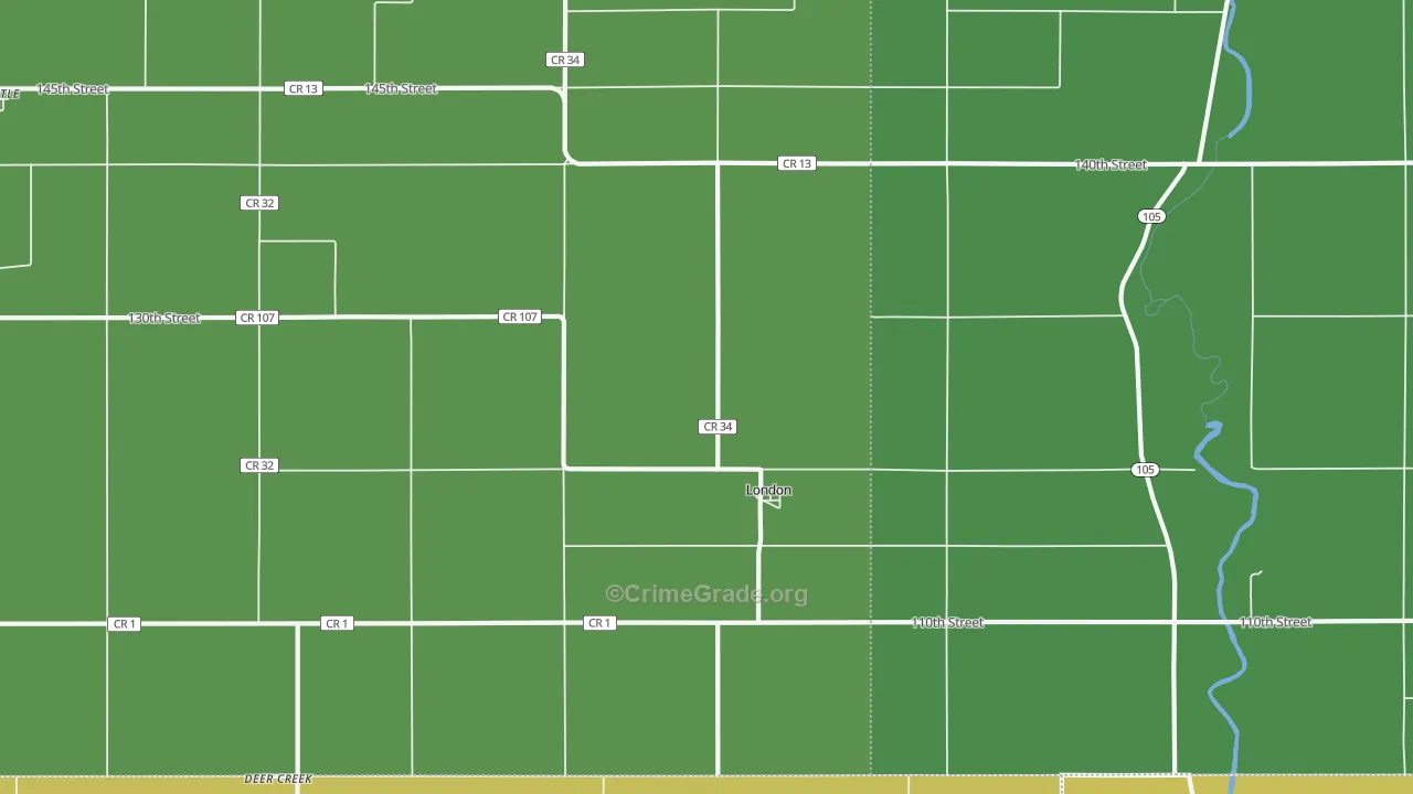 London, MN Map of Theft Rates