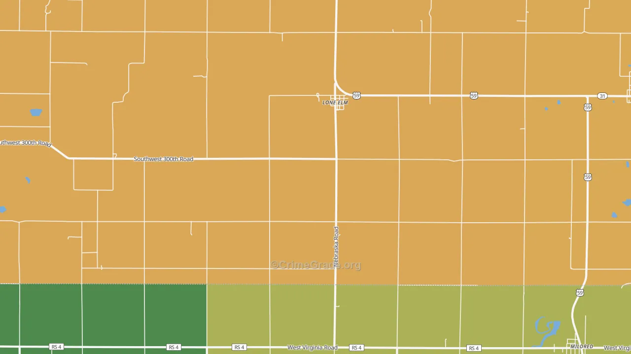 Lone Elm, KS Map of Theft Rates
