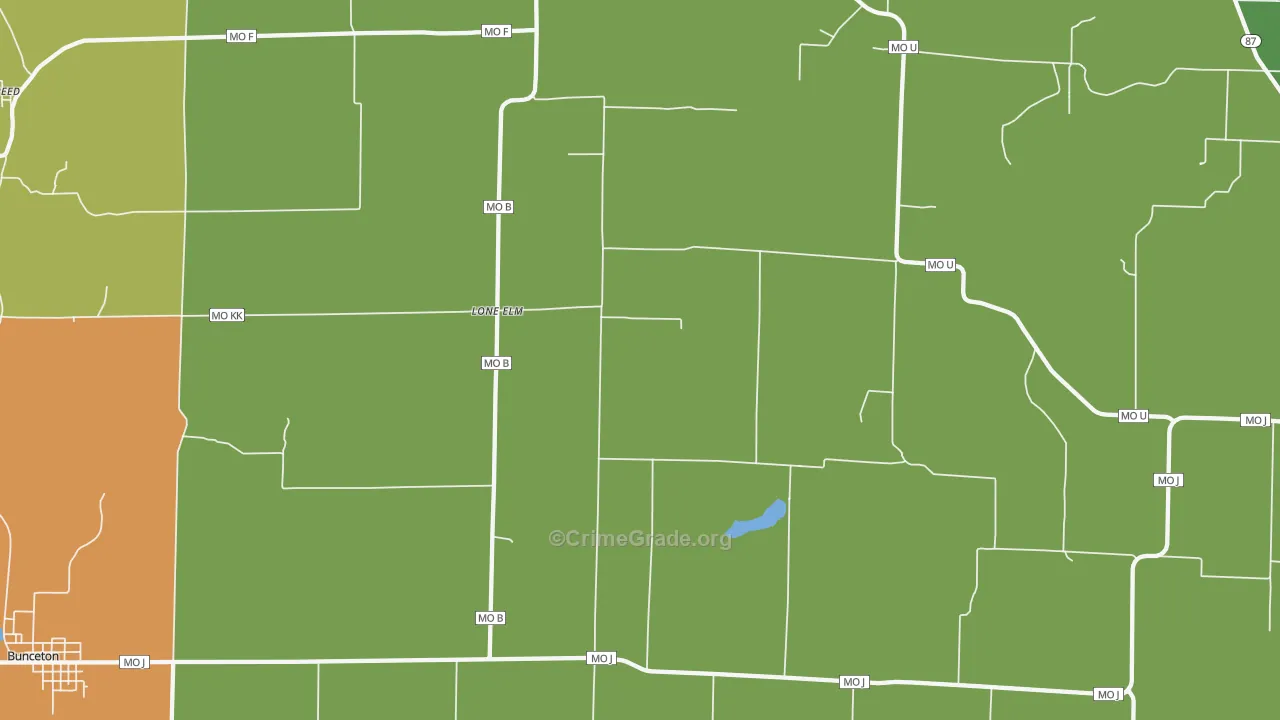 Lone Elm, MO Map of Theft Rates