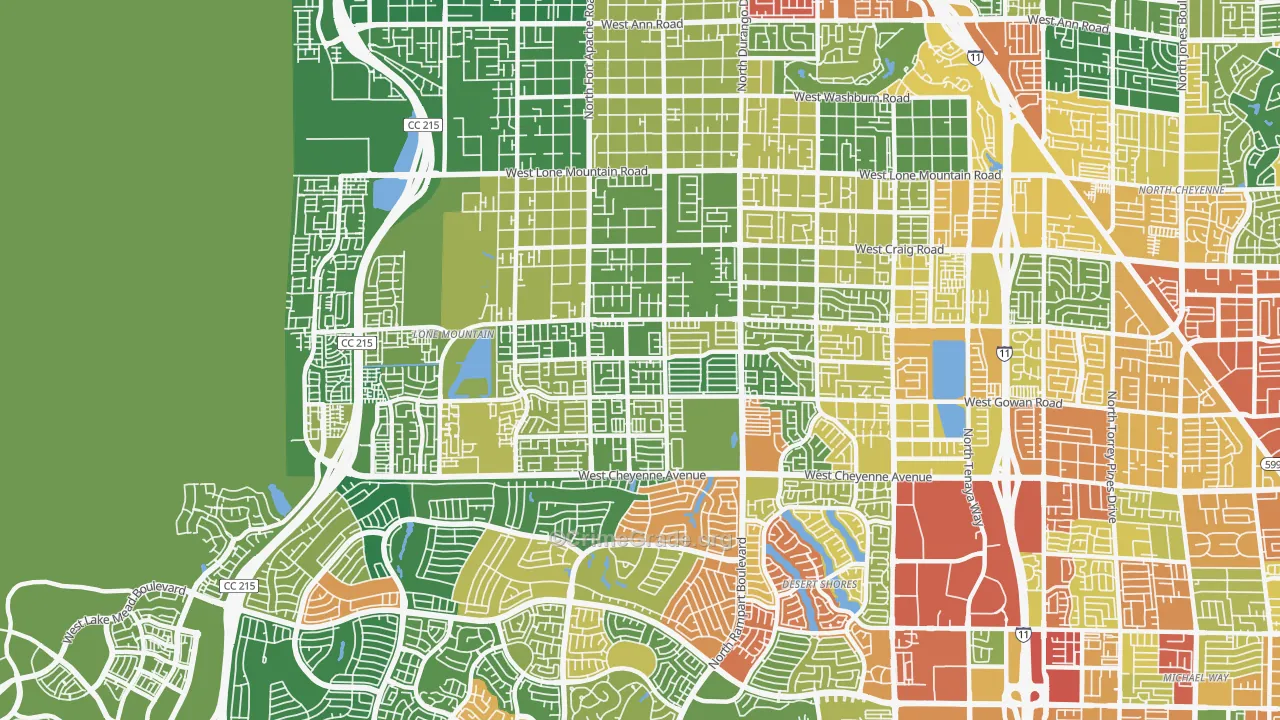 Lone Mountain, Las Vegas, NV Map of Theft Rates