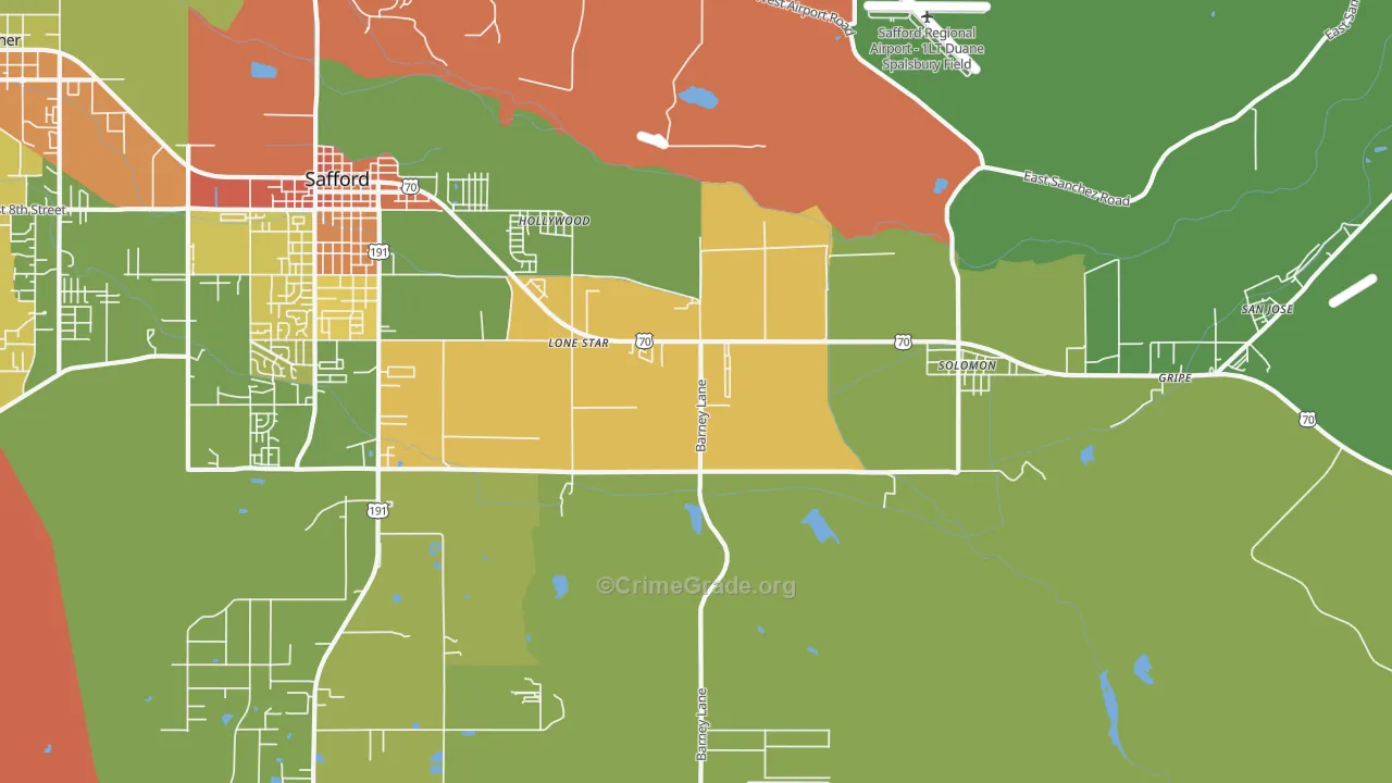 Lone Star, AZ Map of Theft Rates