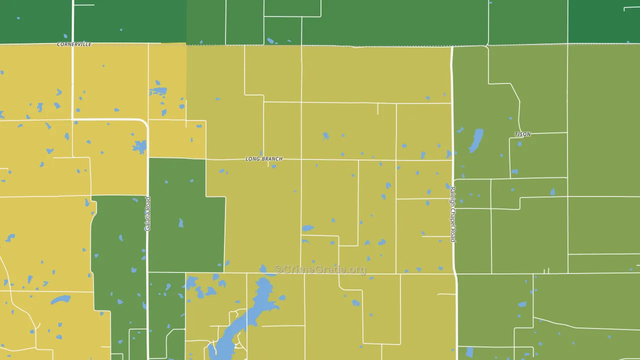 Long Branch, IL Map of Theft Rates