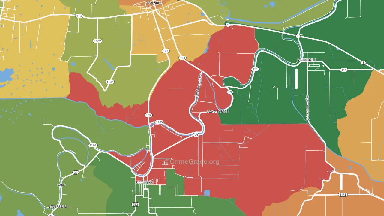 Long Bridge, LA Map of Theft Rates