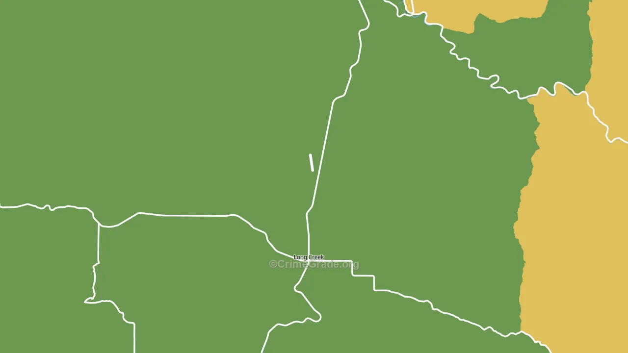 Long Creek, OR Map of Theft Rates