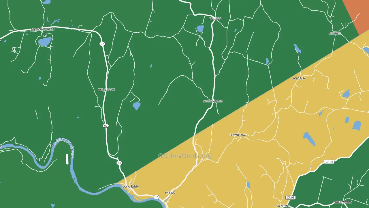 Long Eddy, NY Map of Theft Rates