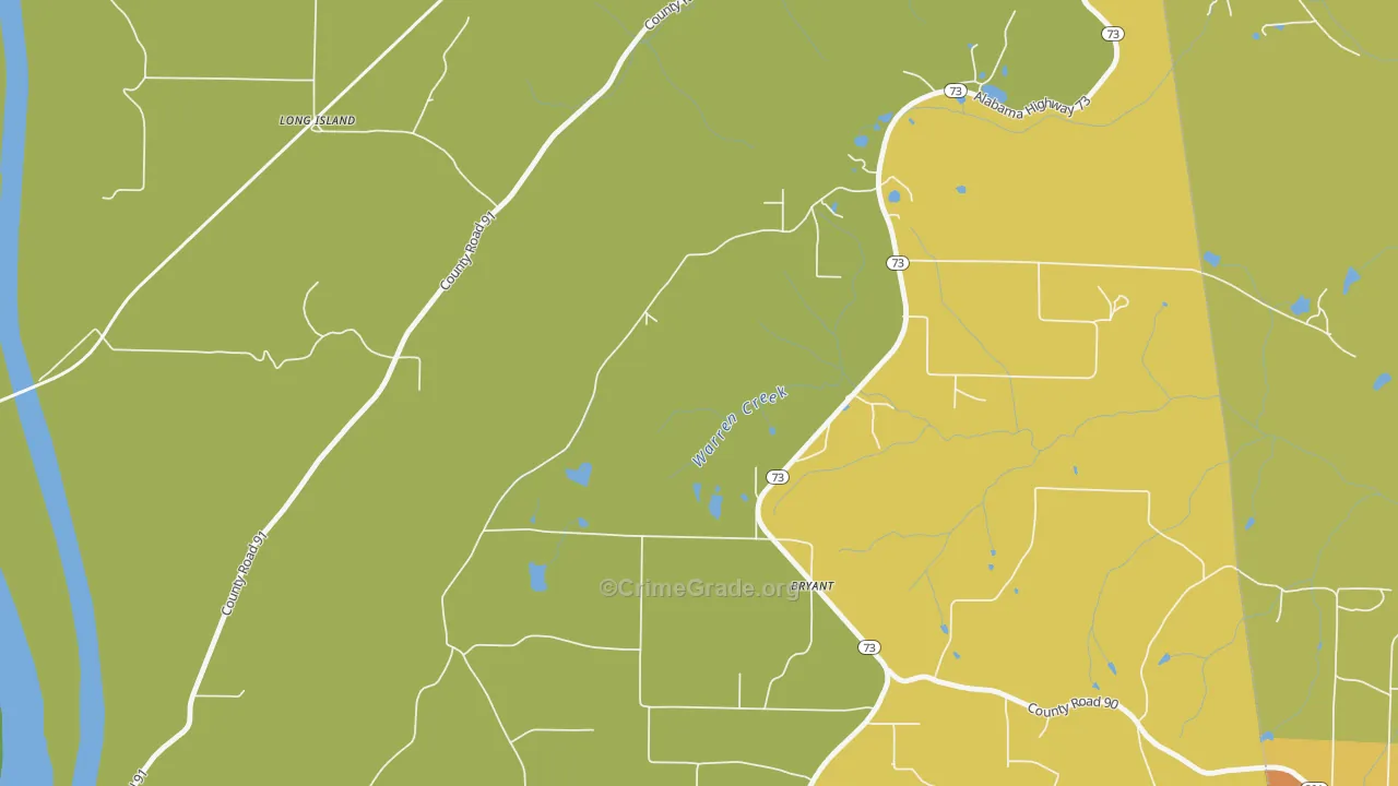 Long Island, AL Map of Theft Rates