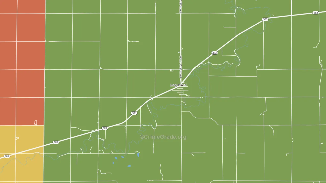 Long Island, KS Map of Theft Rates