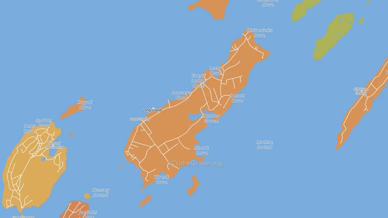 Long Island, ME Map of Theft Rates