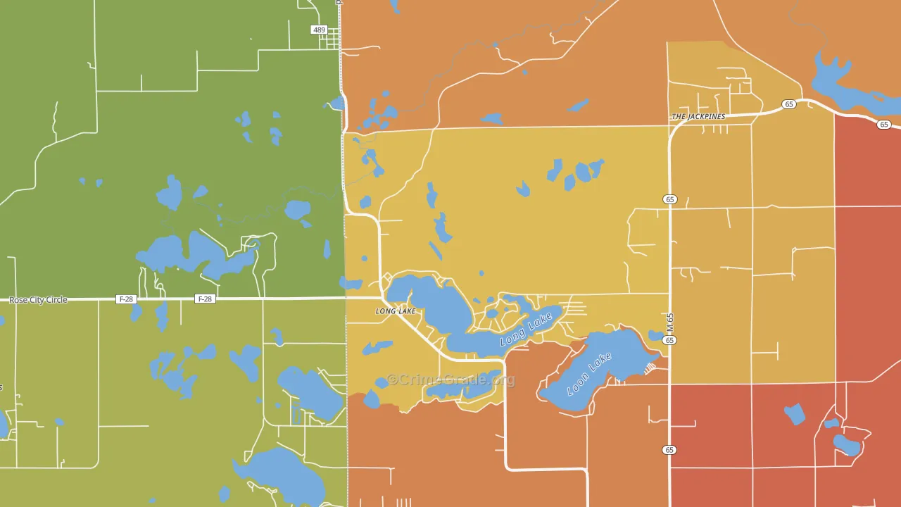Long Lake, MI Map of Theft Rates