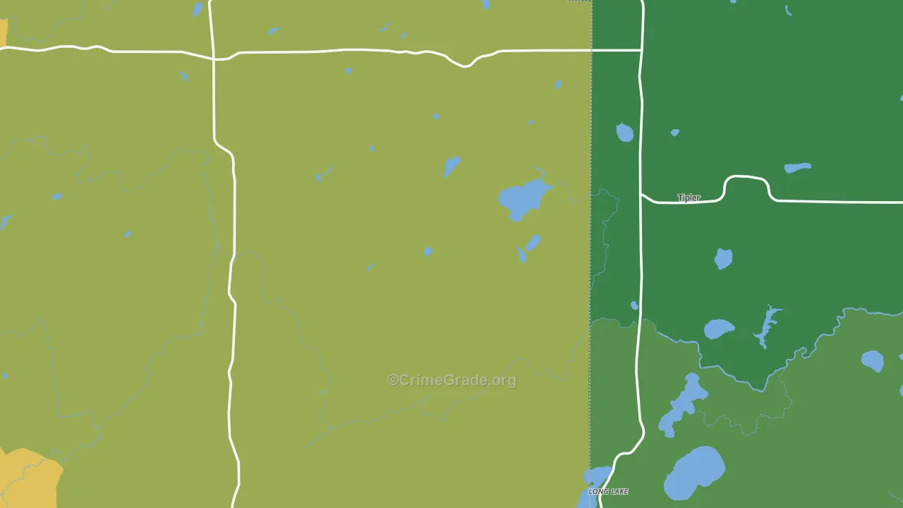 Long Lake, WI Map of Theft Rates