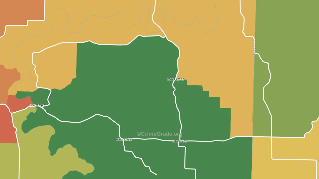 Long Lane, MO Map of Theft Rates