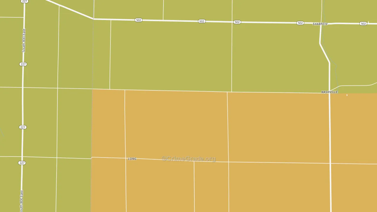 Long, OH Map of Theft Rates