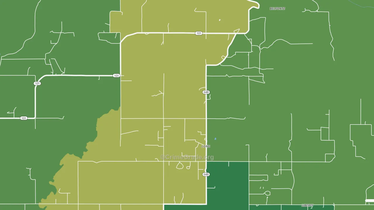 Long, OK Map of Theft Rates