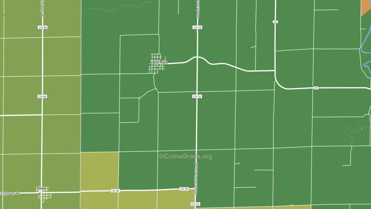 Long Point, IL Map of Theft Rates