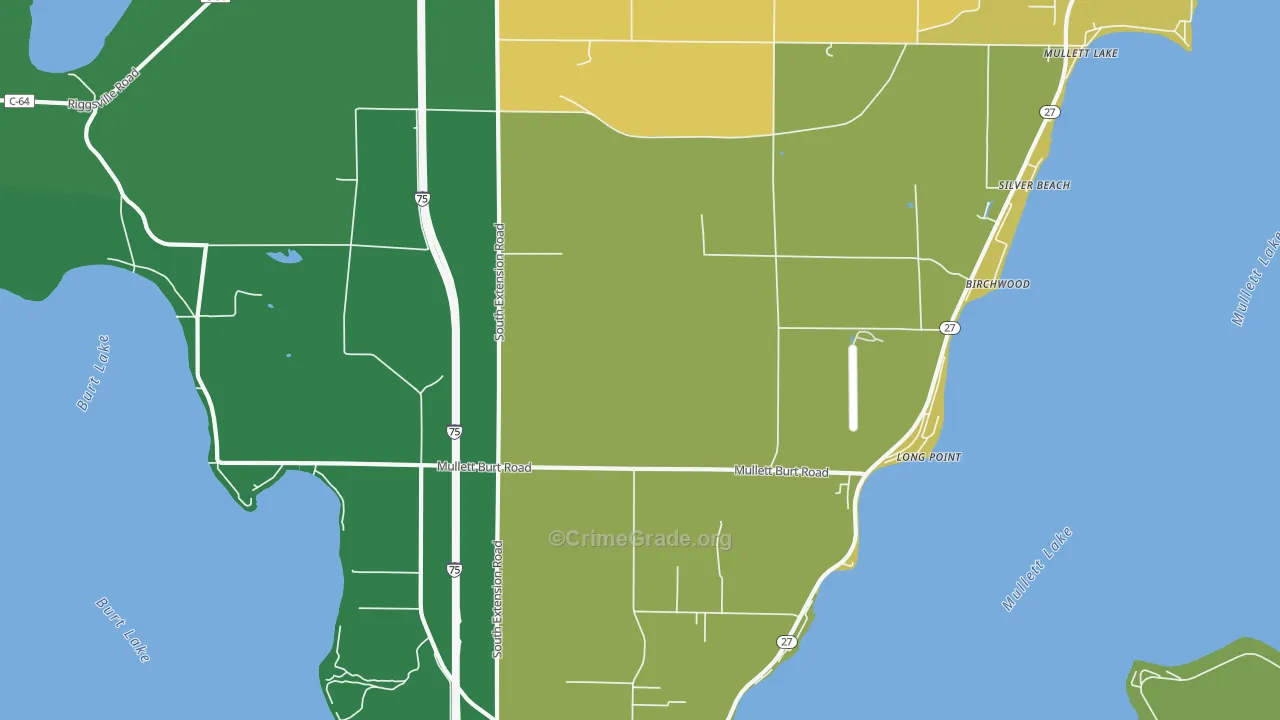 Long Point, MI Map of Theft Rates