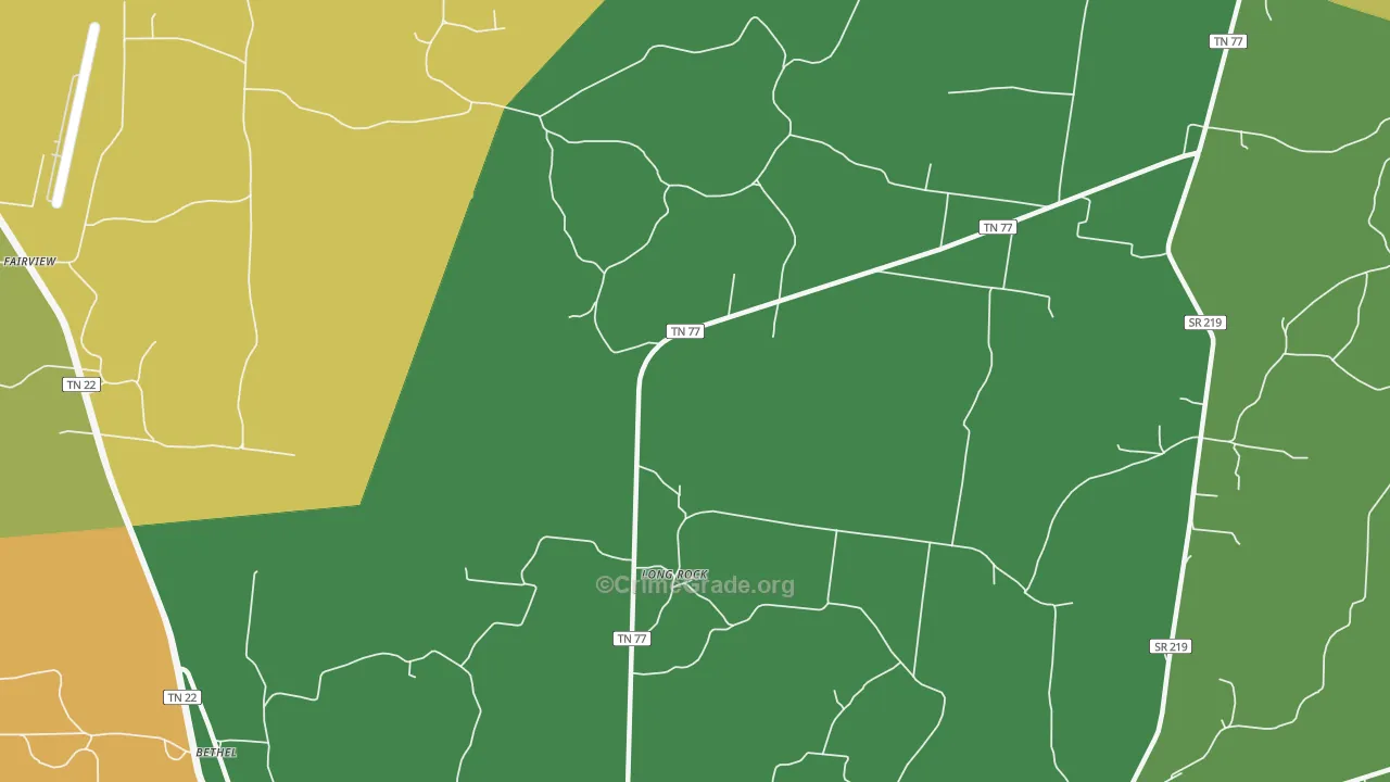 Long Rock, TN Map of Theft Rates