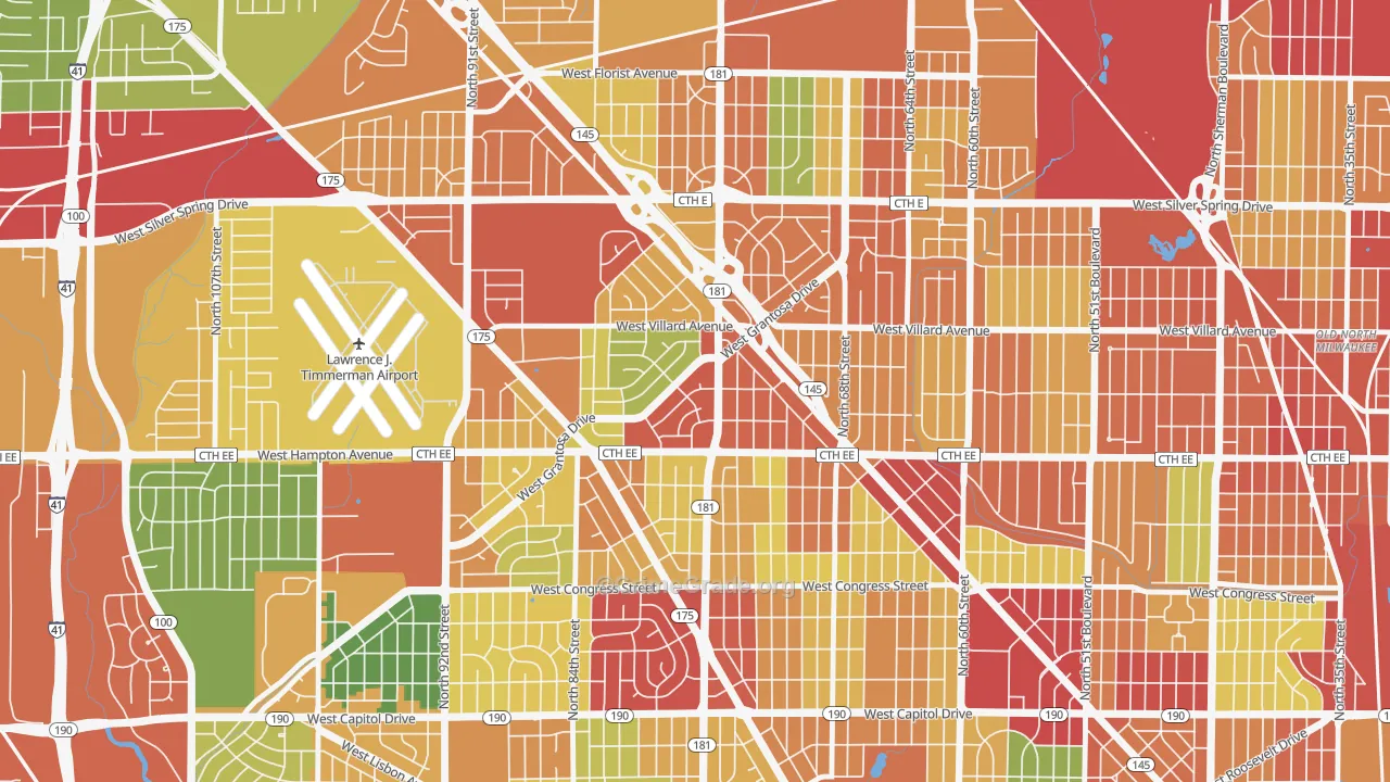 Long View, Milwaukee, WI Map of Theft Rates