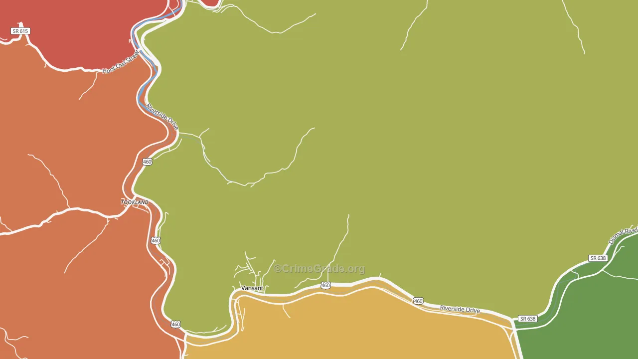 Longbottom, VA Map of Theft Rates