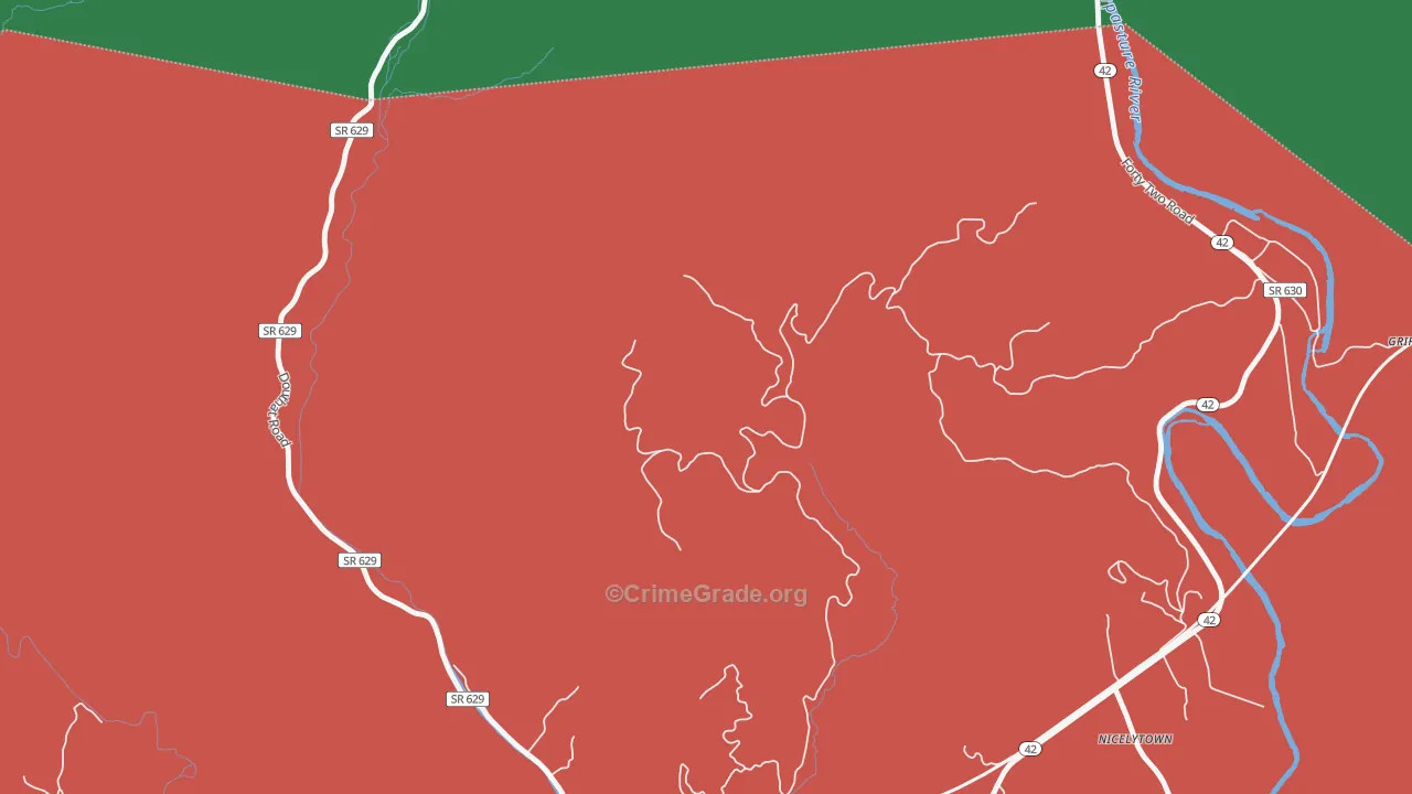 Longdale, VA Map of Theft Rates