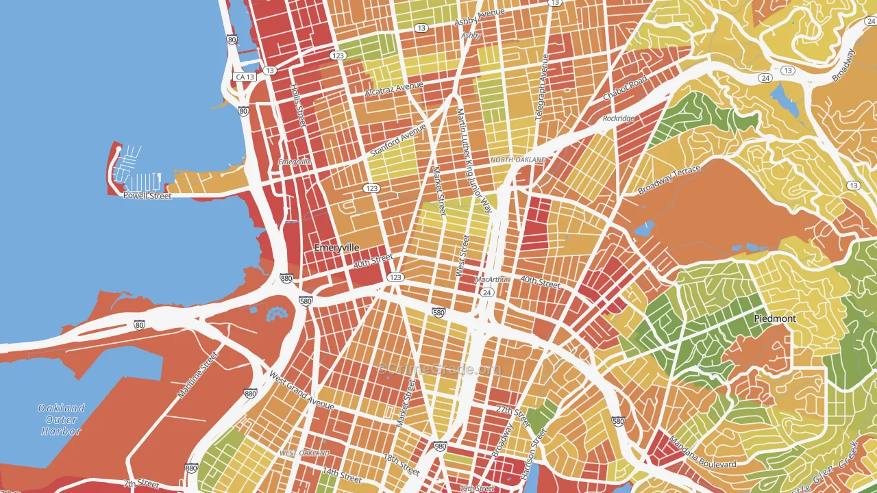 Longfellow, Emeryville, CA Map of Theft Rates