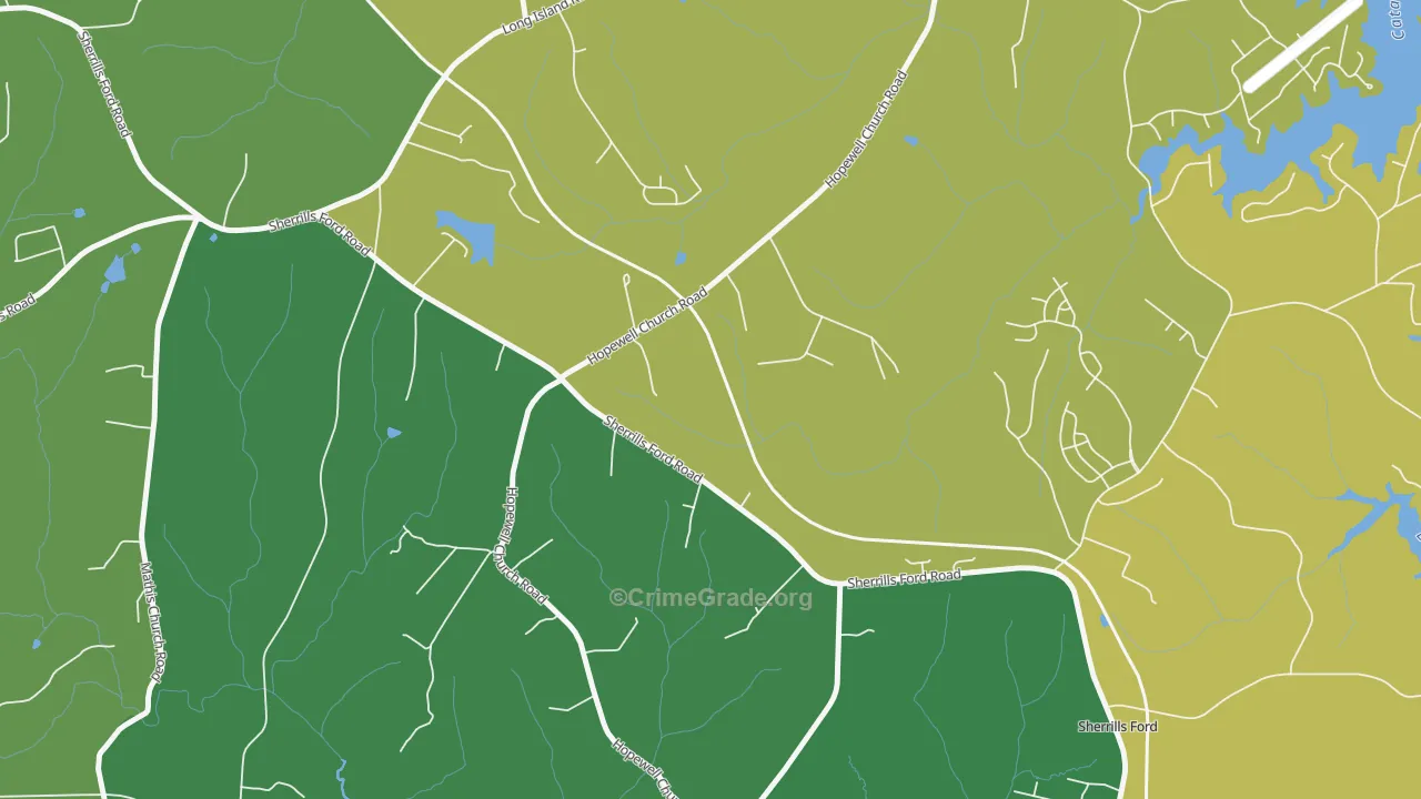 Longisland, NC Map of Theft Rates