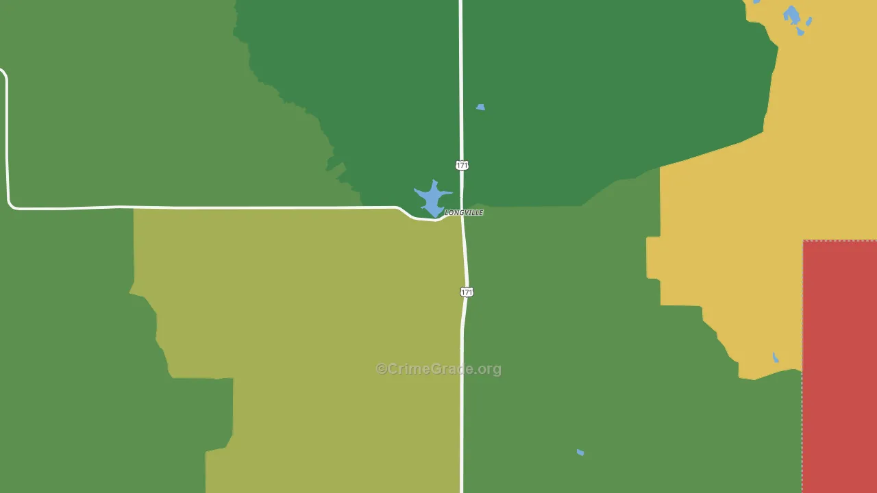 Longville, LA Map of Theft Rates