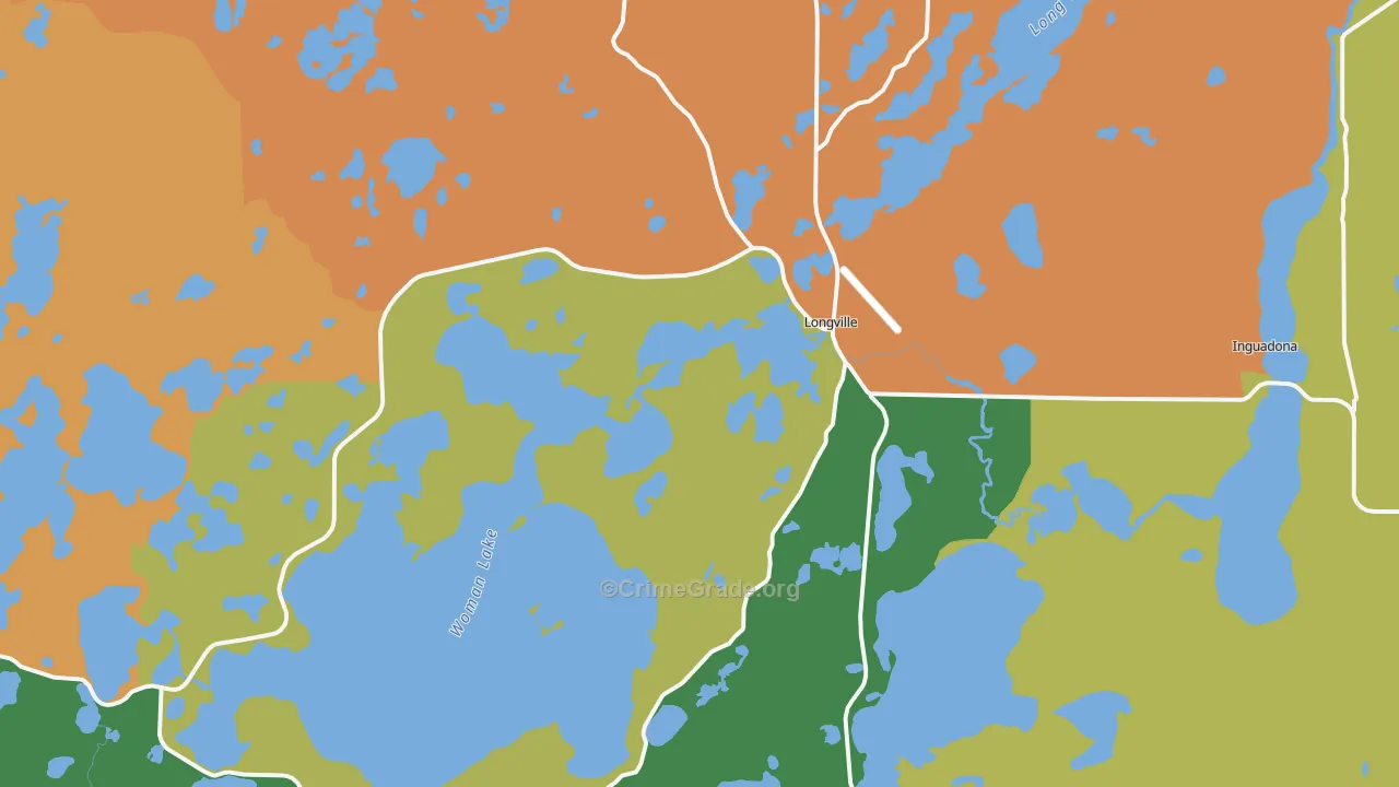 Longville, MN Map of Theft Rates