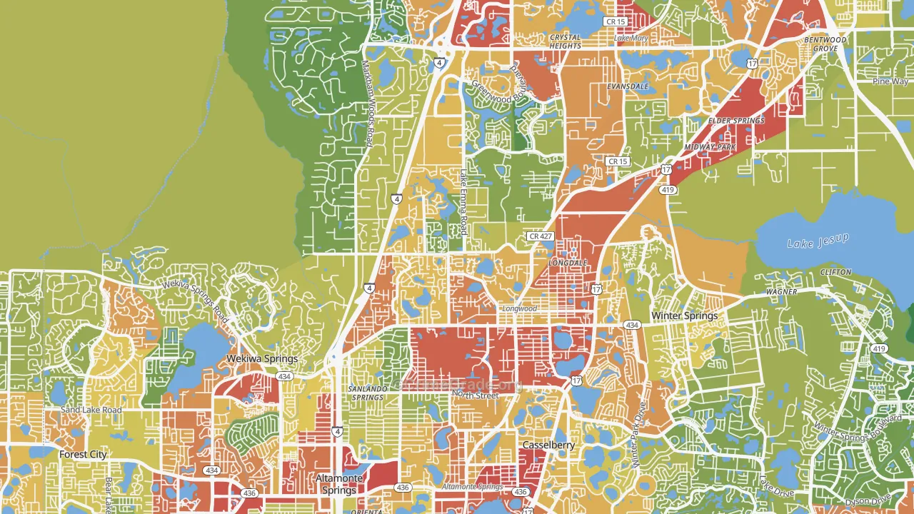 Longwood, FL Map of Theft Rates