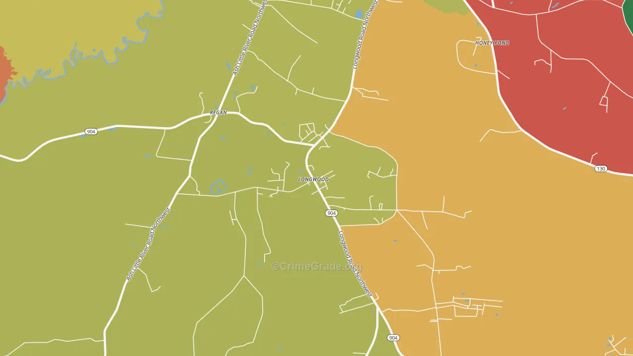 Longwood, NC Map of Theft Rates