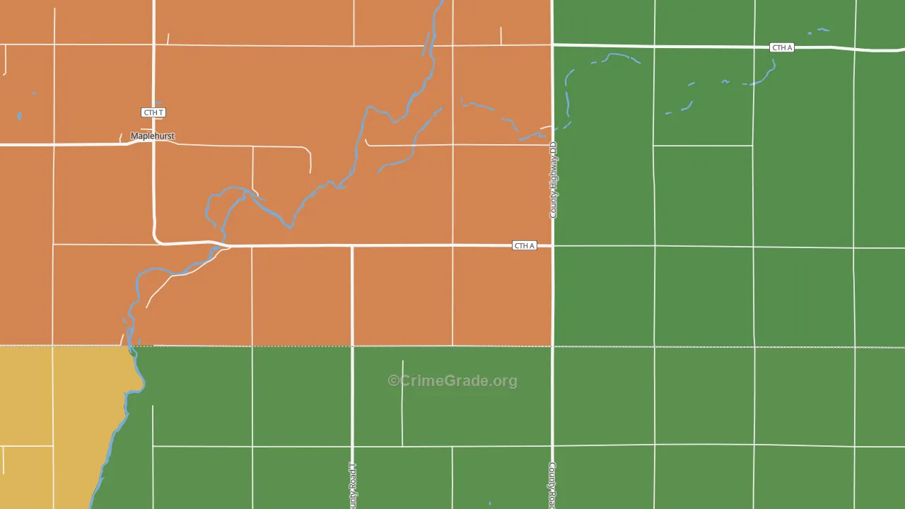Longwood, WI Map of Theft Rates