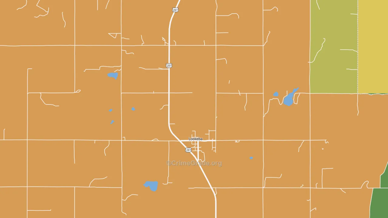 Lookeba, OK Map of Theft Rates