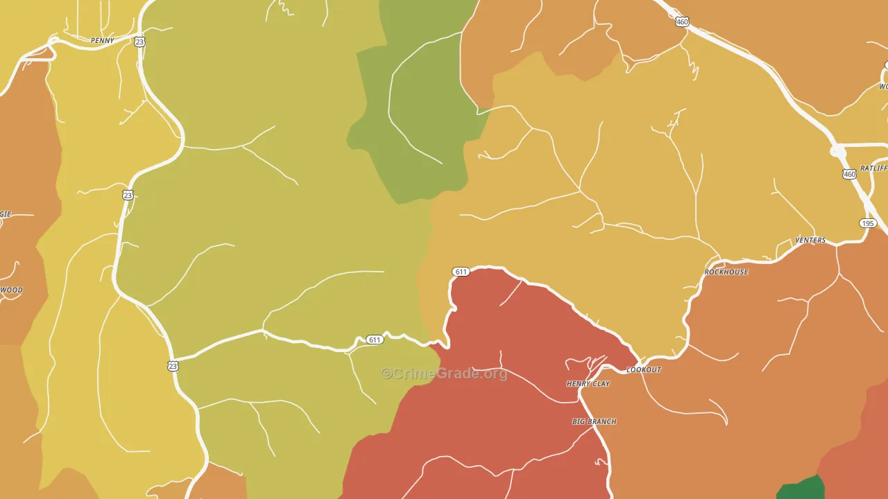 Lookout, KY Map of Theft Rates