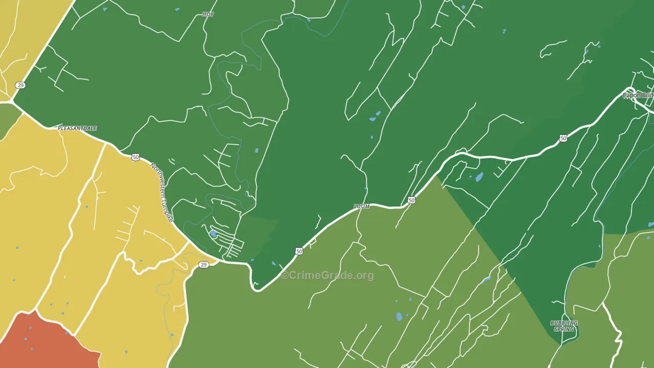 Loom, WV Map of Theft Rates