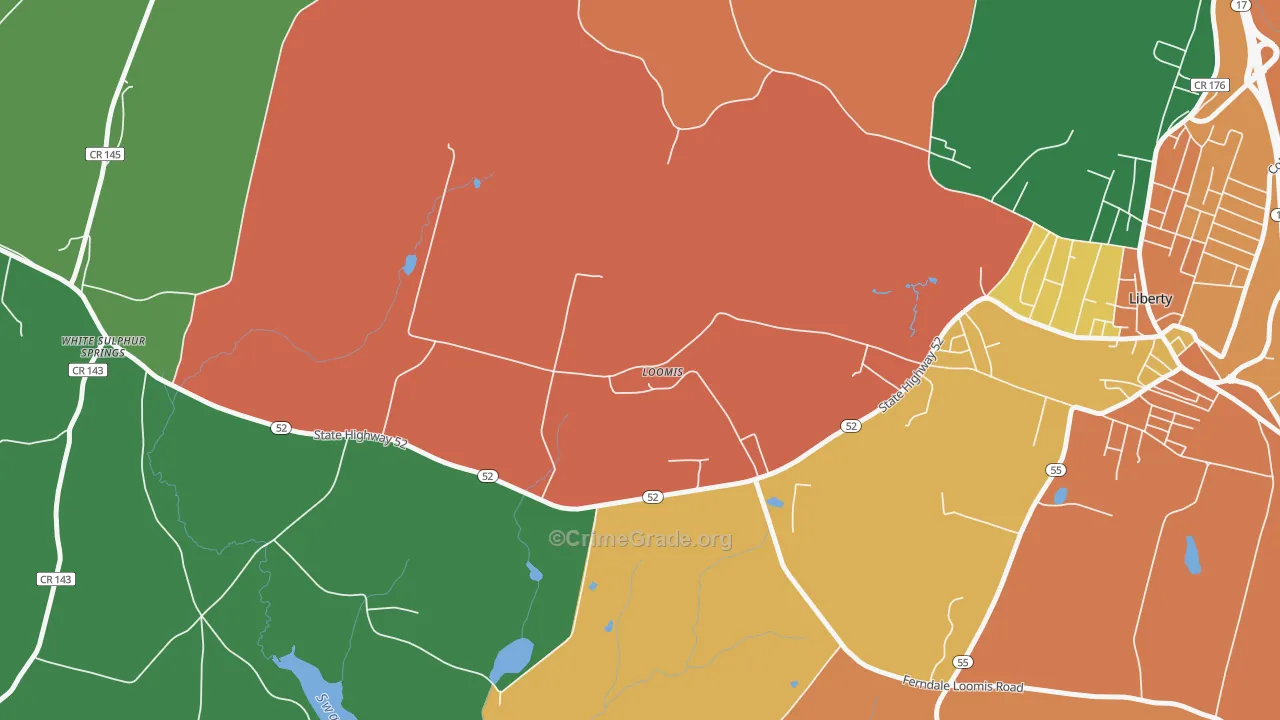 Loomis, NY Map of Theft Rates