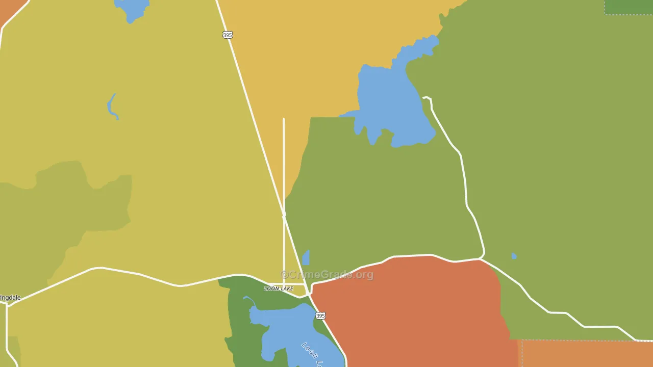 Loon Lake, WA Map of Theft Rates
