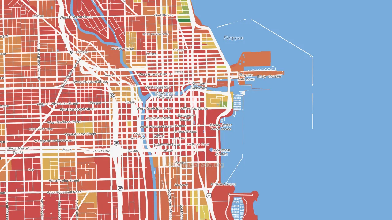 Loop, Chicago, IL Map of Theft Rates