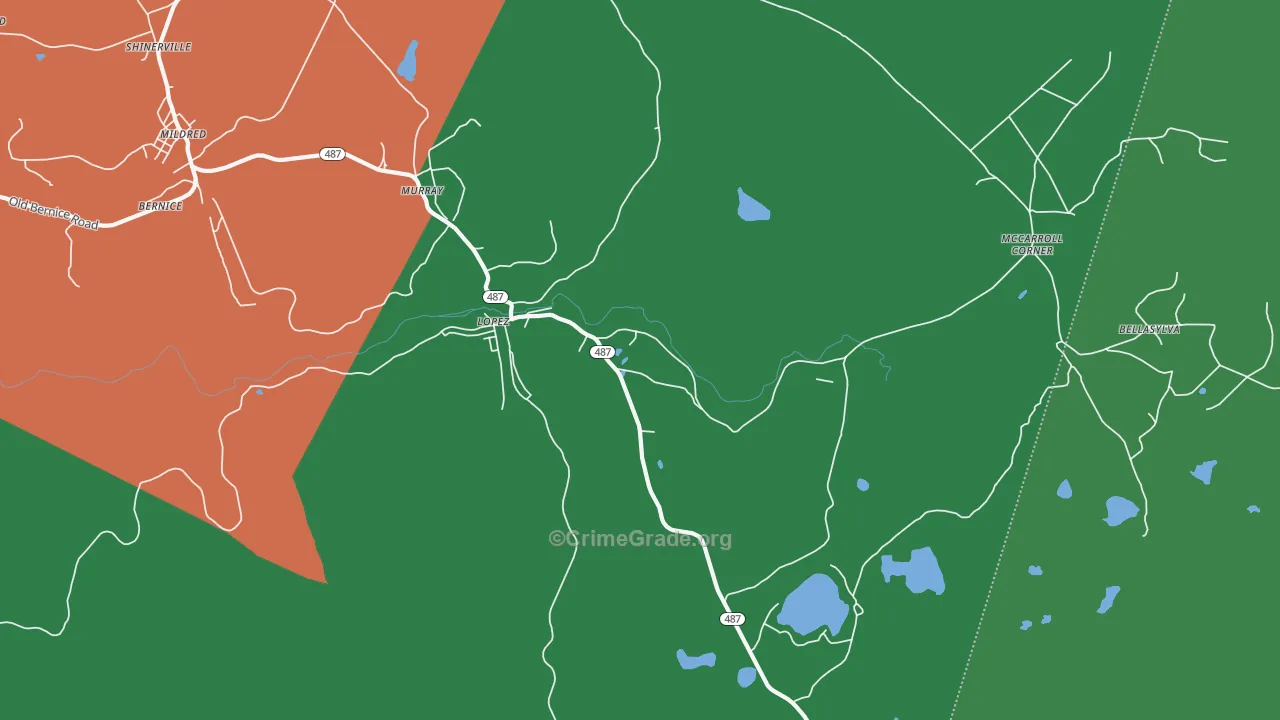Lopez, PA Map of Theft Rates