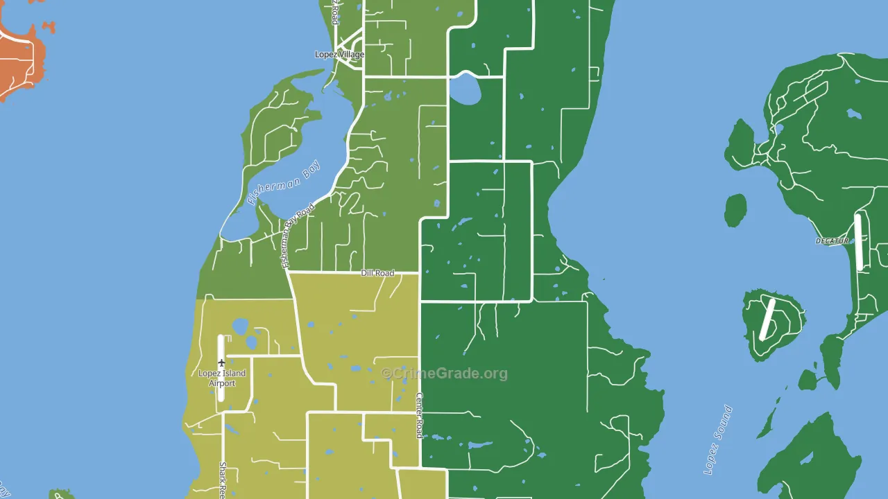 Lopez, WA Map of Theft Rates