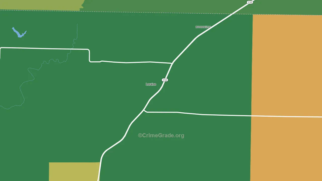 Loraine, IL Map of Theft Rates