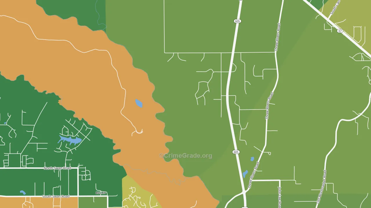 Loraine, MS Map of Theft Rates