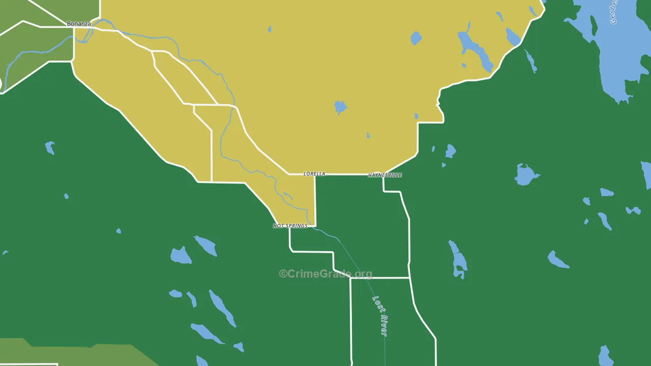 Lorella, OR Map of Theft Rates