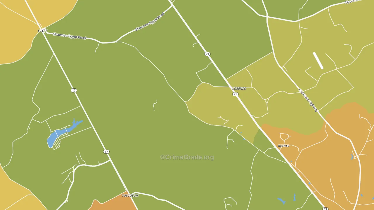 Lorenzo, GA Map of Theft Rates