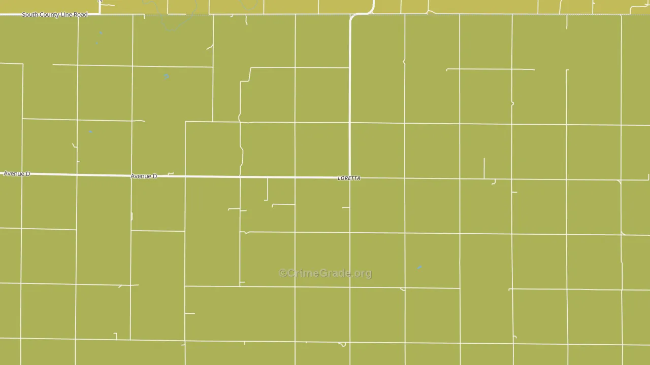 Loretta, KS Map of Theft Rates