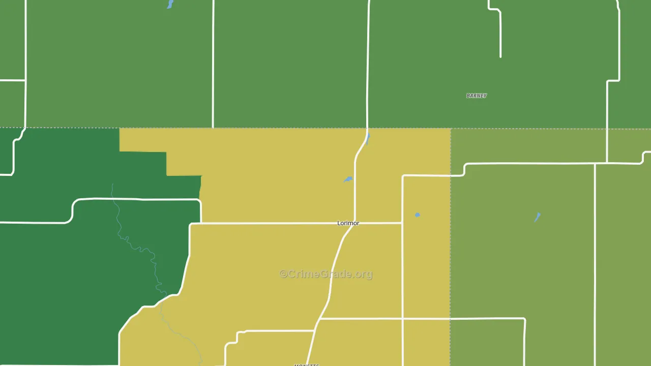 Lorimor, IA Map of Theft Rates