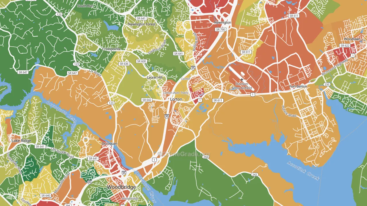 Lorton, VA Map of Theft Rates