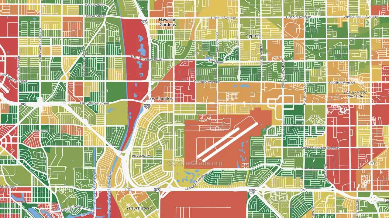 Los Alamitos, CA Map of Theft Rates