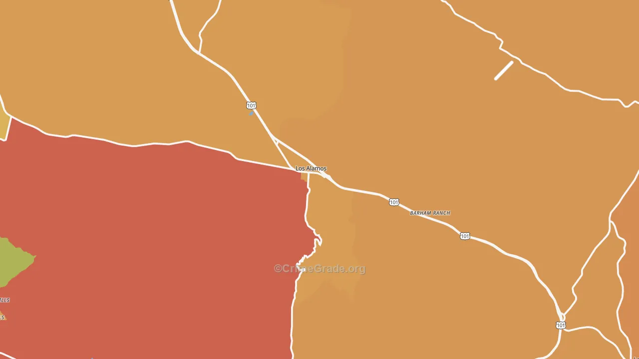 Los Alamos, CA Map of Theft Rates